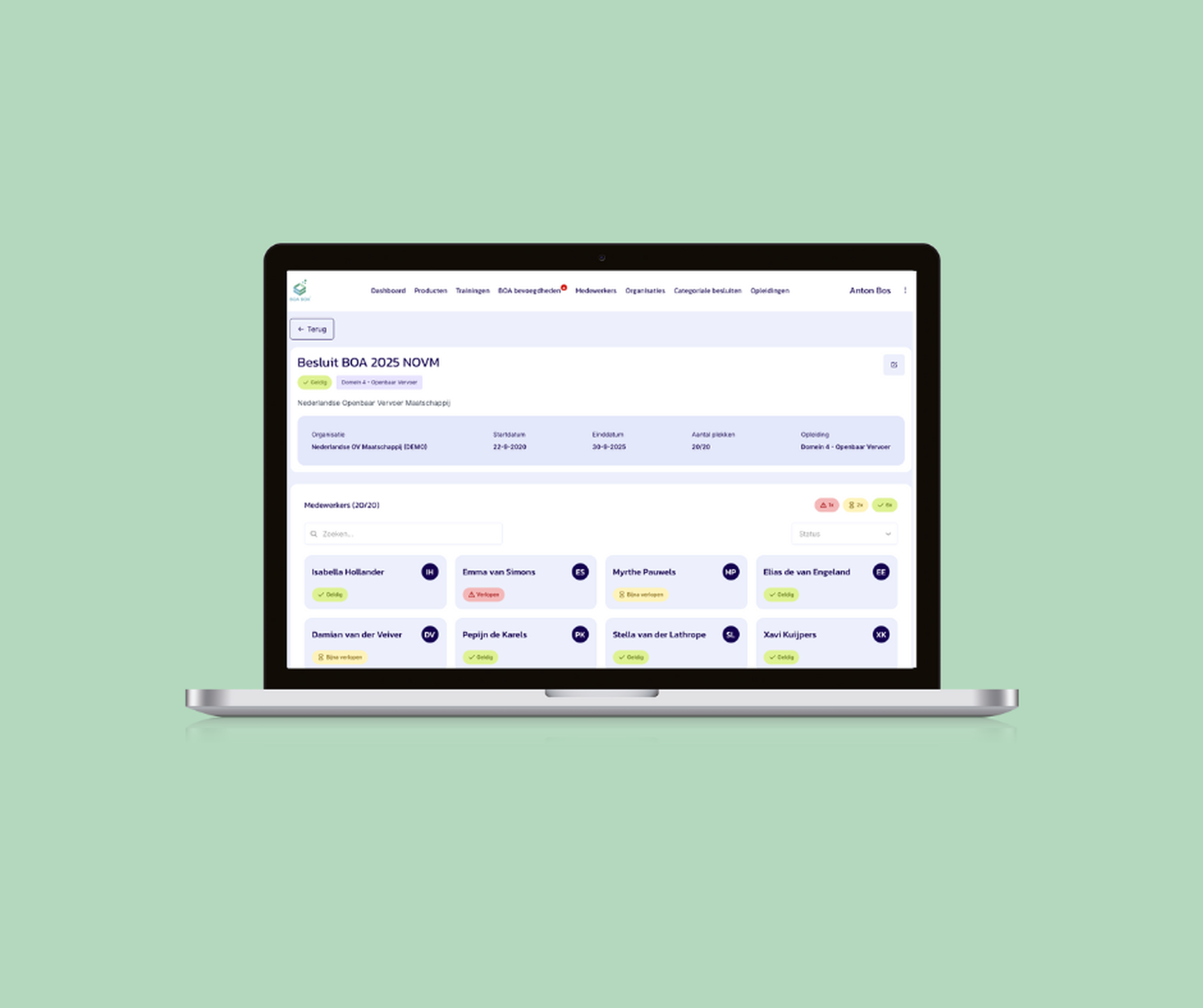 BOA Box Categoriale Beschikking